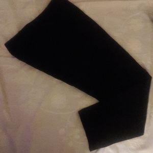 Black pinestripe dress straight leg ankle pants